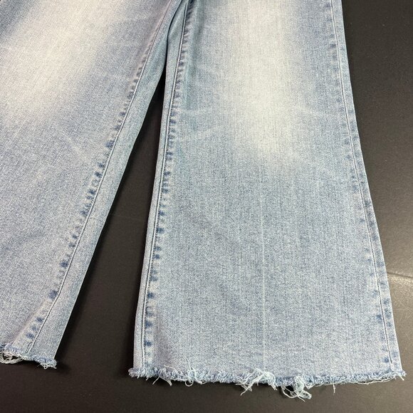 Pistola Jeans Womens Petite 26x24* Izzy Wide Leg Crop Blue Raw Hem Denim Tag 26P - Picture 5 of 16